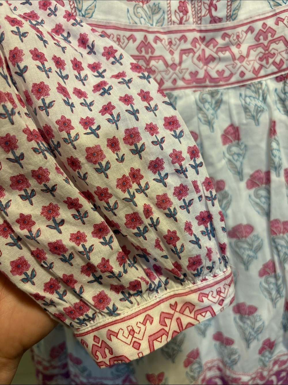 Haute Hippie White Dress with Pink Floral Border and Print - Picture 2 of 9